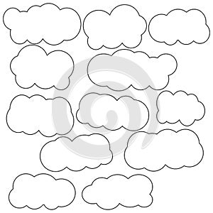 Icon set cloud weather. Web design elements. Vector illustration. stock image.