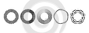 Icon set of Decorative circles design elements. Circle Logo