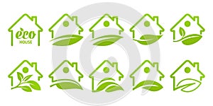 Icon set. Eco house