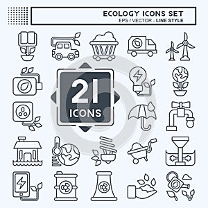 Icon Set Ecology. related to Education symbol. line style. simple design editable. simple illustration