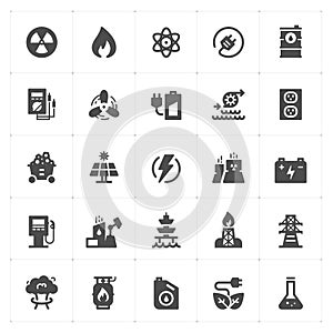 Icon set - energy and power filled icon style photo