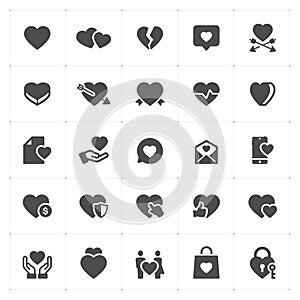 Icon set - heart vector illustration