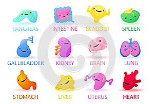 Icon set of human internal organs