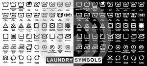 Icon set of laundry symbols