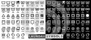 Icon set of laundry symbols photo