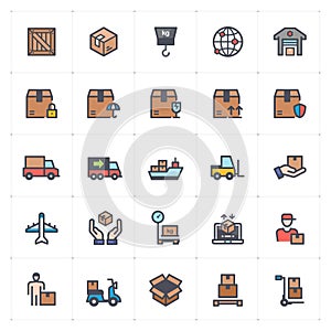 Icon set - logistic and delivery full color