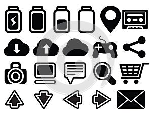 Icon set media computer