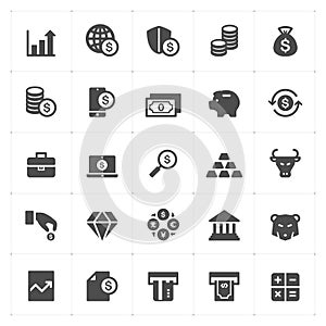 Icon set - money and finance solid icon
