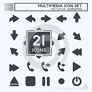 Icon Set Multimedia - Glyph Style