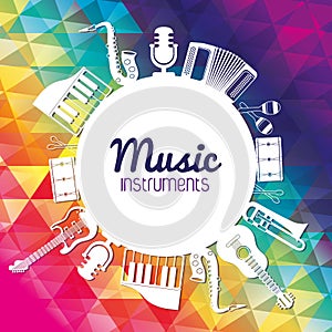 Icon set of Music instrument. vector graphic