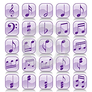 Icon set-Music notes