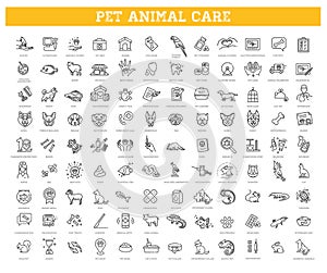 icon set - pet, vet, pet shop, types of pets