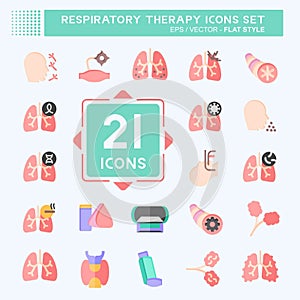 Icon Set Respiratory Therapy. related to Healthy symbol. flat style. simple design editable. simple illustration