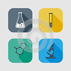 Icon set of science signs