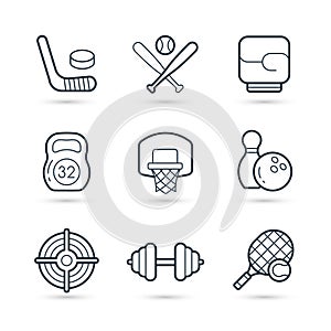 Icon set sport and games. Vector illustration