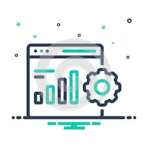 Mix icon for Set Up, cogwheel and development