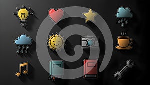 Icon Set, Vector Illustration, Flat Design, Symbol Collection