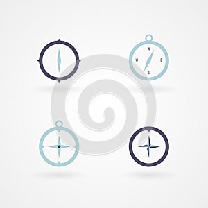 Icon set: wind rose. Minimalist pictograms. Vector illustration, flat design photo