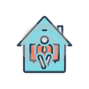Color illustration icon for Settle, transmigrate and reside photo