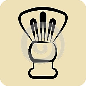 Icon Shaving Brush. related to Barbershop symbol. glyph style. Beauty Saloon. simple illustration