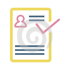 Icon sheet of paper, document and people icon. Vector illustration.