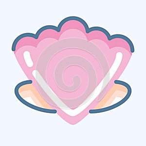 Icon Shell. suitable for Summer symbol. doodle style. simple design editable. design template vector. simple illustration