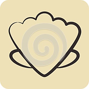 Icon Shell. suitable for Summer symbol. hand drawn style. simple design editable. design template vector. simple illustration