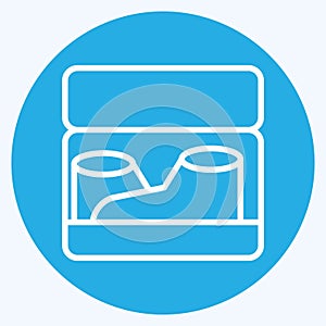 Icon Shoebox. related to Shoemaker symbol. blue eyes style. simple design editable. simple illustration