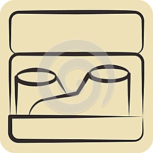 Icon Shoebox. related to Shoemaker symbol. hand drawn style. simple design editable. simple illustration