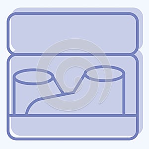 Icon Shoebox. related to Shoemaker symbol. two tone style. simple design editable. simple illustration