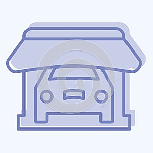 Icon Shop. related to Car ,Automotive symbol. two tone style. simple design editable. simple illustration