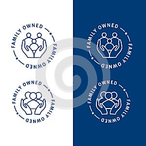 An icon showcasing a circular family owned business seal, highlighting multi generational ownership.