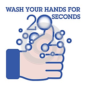 An icon that shows how long to wash your hands