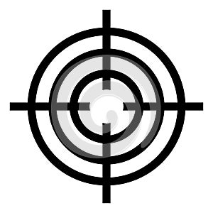 Icon sight for accurate shooting, crosshair with round rings target