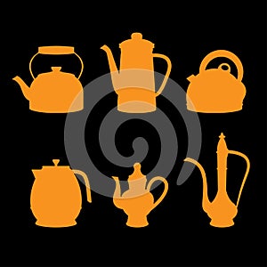 icon silhouette Kettles,VECTOR