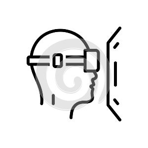 Black line icon for Simulation, reality and virtual