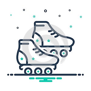 Mix icon for Skating, boot and roller