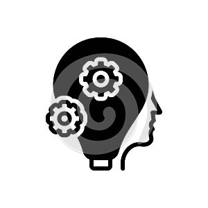 Black solid icon for Smart, clever and sharp