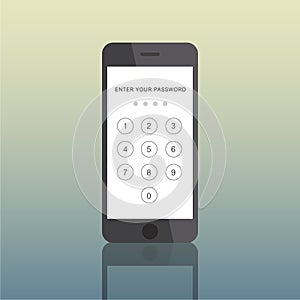 Icon Smart Phone Electronic Passcode Concept