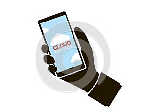 Icon of smartphone - cloud service