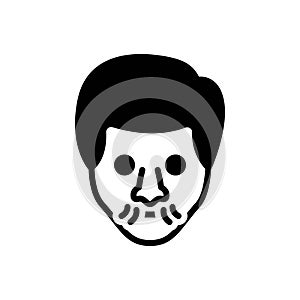 Black solid icon for Smell, odor and nose