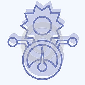 Icon Solar Power Meter. related to Solar Panel symbol. two tone style. simple design illustration