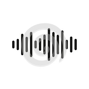 The icon of the sound wave. Simple vector illustration on a white background