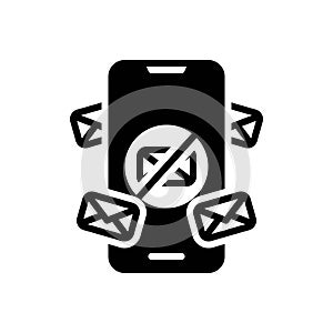 Black solid icon for Spam, message and communication