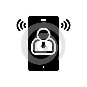 Black solid icon for Speech, speaking and lecture