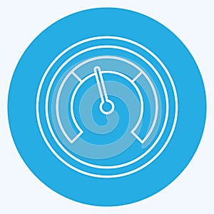 Icon Speedometer. suitable for education symbol. blue eyes style. simple design editable. design template vector. simple