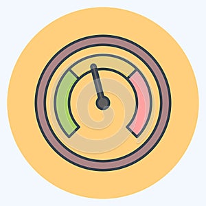 Icon Speedometer. suitable for education symbol. color mate style. simple design editable. design template vector. simple