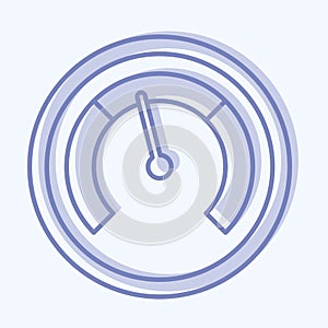 Icon Speedometer. suitable for education symbol. two tone style. simple design editable. design template vector. simple