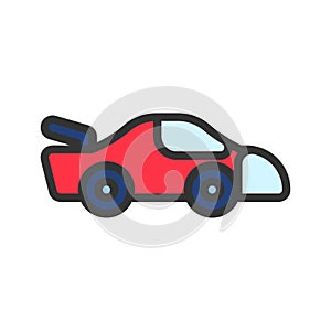 Icon sport car in lineal color style. vector illustration and editable stroke.