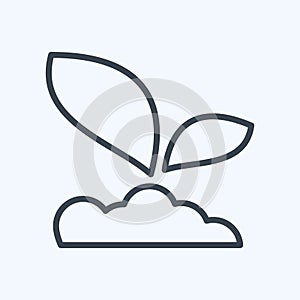 Icon Sprout 2. related to Flora symbol. line style. simple illustration. plant. Oak. leaf. rose